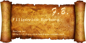 Filipovics Barbara névjegykártya